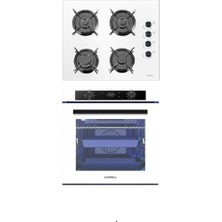 Luxell Beyaz 2'li Cam Ankastre Set (OC88 Ocak-Platinum Fırın)