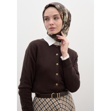 Fresh Scarfs Rosine Desen Pamuklu Viskon Eşarp Kahve