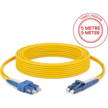 Alfafonet Sc/upc-Lc/upc Singlemode Dupleks 5 Metre Fiber Patch Cord
