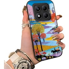 HONTINGA Xiaomi Redmi Note 14 Pro ile Uyumlu Kılıf Silikon Kenar Sert Arka Kamera Koruyucu Basitlik Anti Düşme Kamera Korumalı Manzara Desen Couple Telefon Kılıfı Kadın ve Erkek Için Uygundur K1-1505