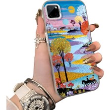 HONTINGA Realme C21Y ile Uyumlu Kılıf Silikon Kenar Sert Arka Kamera Koruyucu Basitlik Anti Düşme Kamera Korumalı Manzara Desen Couple Telefon Kılıfı Kadın ve Erkek Için Uygundur K1-1505