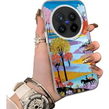 HONTINGA Vivo X200 Pro ile Uyumlu Kılıf Silikon Kenar Sert Arka Kamera Koruyucu Basitlik Anti Düşme Kamera Korumalı Manzara Desen Couple Telefon Kılıfı Kadın ve Erkek Için Uygundur K1-1505