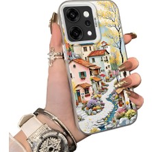 HONTINGA Oppo Reno 14 Pro 5g ile Uyumlu Kılıf Silikon Kenar Sert Arka Kamera Koruyucu Basitlik Anti Düşme Kamera Korumalı Manzara Desen Couple Telefon Kılıfı Kadın ve Erkek Için Uygundur K1-1506