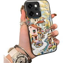 HONTINGA Oppo Reno 14 Pro 5g ile Uyumlu Kılıf Silikon Kenar Sert Arka Kamera Koruyucu Basitlik Anti Düşme Kamera Korumalı Manzara Desen Couple Telefon Kılıfı Kadın ve Erkek Için Uygundur K1-1506