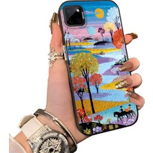 HONTINGA Realme C21Y ile Uyumlu Kılıf Silikon Kenar Sert Arka Kamera Koruyucu Basitlik Anti Düşme Kamera Korumalı Manzara Desen Couple Telefon Kılıfı Kadın ve Erkek Için Uygundur K1-1505