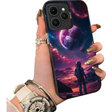 HONTINGA Tecno Spark 40 ile Uyumlu Kılıf Silikon Kenar Sert Arka Kamera Koruyucu Basitlik Anti Düşme Kamera Korumalı Gezegen Desen Couple Telefon Kılıfı Kadın ve Erkek Için Uygundur K1-1511