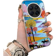 HONTINGA Tecno Camon 40 Premier 5g ile Uyumlu Kılıf Silikon Kenar Sert Arka Kamera Koruyucu Basitlik Anti Düşme Kamera Korumalı Manzara Desen Couple Telefon Kılıfı Kadın ve Erkek Için Uygundur K1-1505