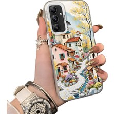 HONTINGA Samsung Galaxy A34 ile Uyumlu Kılıf Silikon Kenar Sert Arka Kamera Koruyucu Basitlik Anti Düşme Kamera Korumalı Manzara Desen Couple Telefon Kılıfı Kadın ve Erkek Için Uygundur K1-1506