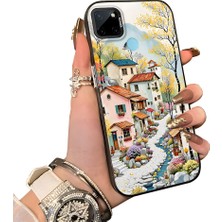 HONTINGA Realme C25Y ile Uyumlu Kılıf Silikon Kenar Sert Arka Kamera Koruyucu Basitlik Anti Düşme Kamera Korumalı Manzara Desen Couple Telefon Kılıfı Kadın ve Erkek Için Uygundur K1-1506