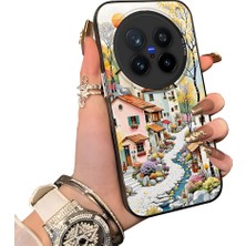 HONTINGA Vivo X200 Pro ile Uyumlu Kılıf Silikon Kenar Sert Arka Kamera Koruyucu Basitlik Anti Düşme Kamera Korumalı Manzara Desen Couple Telefon Kılıfı Kadın ve Erkek Için Uygundur K1-1506