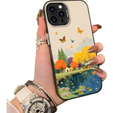 HONTINGA iPhone 13 Pro Max ile Uyumlu Kılıf Silikon Kenar Sert Arka Kamera Koruyucu Basitlik Anti Düşme Kamera Korumalı Kelebek Desen Couple Telefon Kılıfı Kadın ve Erkek Için Uygundur K1-1507