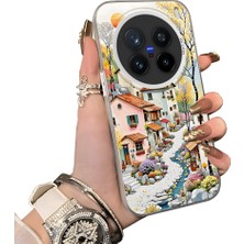 HONTINGA Vivo X200 Pro ile Uyumlu Kılıf Silikon Kenar Sert Arka Kamera Koruyucu Basitlik Anti Düşme Kamera Korumalı Manzara Desen Couple Telefon Kılıfı Kadın ve Erkek Için Uygundur K1-1506