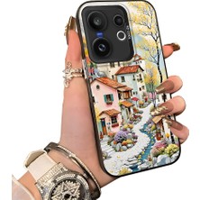 HONTINGA Vivo X200 Fe ile Uyumlu Kılıf Silikon Kenar Sert Arka Kamera Koruyucu Basitlik Anti Düşme Kamera Korumalı Manzara Desen Couple Telefon Kılıfı Kadın ve Erkek Için Uygundur K1-1506