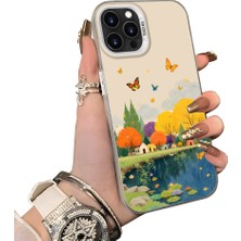 HONTINGA iPhone 13 Pro Max ile Uyumlu Kılıf Silikon Kenar Sert Arka Kamera Koruyucu Basitlik Anti Düşme Kamera Korumalı Kelebek Desen Couple Telefon Kılıfı Kadın ve Erkek Için Uygundur K1-1507