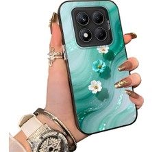 HONTINGA Xiaomi Redmi Note 14 Pro ile Uyumlu Kılıf Silikon Kenar Sert Arka Kamera Koruyucu Basitlik Anti Düşme Kamera Korumalı Çiçekli Desen Couple Telefon Kılıfı Kadın ve Erkek Için Uygundur K1-1508