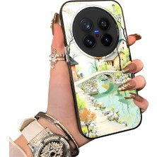HONTINGA Vivo X200 Pro ile Uyumlu Kılıf Silikon Kenar Sert Arka Kamera Koruyucu Basitlik Anti Düşme Kamera Korumalı Manzara Desen Couple Telefon Kılıfı Kadın ve Erkek Için Uygundur K1-1509