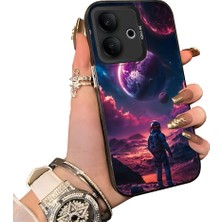HONTINGA Vivo V60 Lite 5g ile Uyumlu Kılıf Silikon Kenar Sert Arka Kamera Koruyucu Basitlik Anti Düşme Kamera Korumalı Gezegen Desen Couple Telefon Kılıfı Kadın ve Erkek Için Uygundur K1-1511
