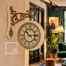 İki Yedi Konsept Dromesite Çift Taraflı Yan Duvar Saati Büyük Istasyon Saat Avangart Vintage Dekorasyon Lüks Hediye