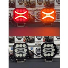 Wolfram 8 LED Emojili E Belgeli Çalışma Lambası 12-30V 45W Off Road 2 Adet Traktör Kamyonet Çekici Iş Makinesi Aydınlatma Lambası