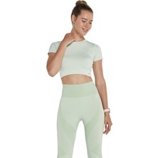 Jerf Captiva Yumuşak Dokulu & Esnek Crop Top Yeşil