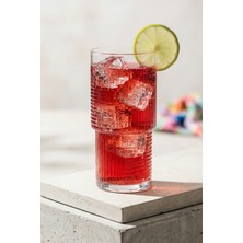 Lav Helen Cam Meşrubat Bardağı 6'lı 400 ml (Büyük Su/Kokteyl/Soğuk Kahve Bardağı )