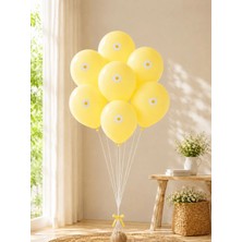 Papatya Temalı Makaron Sarı Balon Seti Doğum Günü Balon Seti