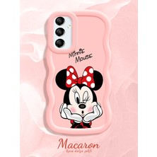 HONTINGA Samsung Galaxy A24 Uyumlu Kılıf Düşüme Önleyici Basitlik Anti Düşme Kamera Koruyucu Basit Pembe Yumuşak Silikon Couple Telefon Kılıfı Çizgi Film Desen K9-0267