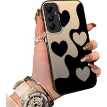 HONTINGA Samsung Galaxy A05S ile Uyumlu Kılıf Silikon Kenar Sert Arka Kamera Koruyucu Basitlik Anti Düşme Kamera Korumalı Kalp Desen Couple Telefon Kılıfı Kadın ve Erkek Için Uygundur K1-1514