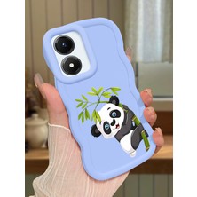 HONTINGA Vivo Y02S Uyumlu Kılıf Düşüme Önleyici Basitlik Anti Düşme Kamera Koruyucu Basit Mavi Yumuşak Silikon Couple Telefon Kılıfı Panda Desen K9-0266