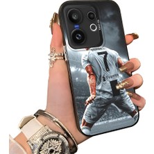 HONTINGA Vivo X200 Fe ile Uyumlu Kılıf Silikon Kenar Sert Arka Kamera Koruyucu Basitlik Anti Düşme Kamera Korumalı Cr7 Desen Couple Telefon Kılıfı Kadın ve Erkek Için Uygundur K1-1513