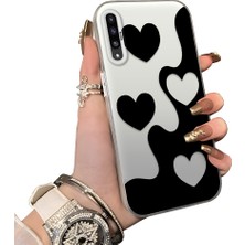 HONTINGA Samsung Galaxy A50S ile Uyumlu Kılıf Silikon Kenar Sert Arka Kamera Koruyucu Basitlik Anti Düşme Kamera Korumalı Kalp Desen Couple Telefon Kılıfı Kadın ve Erkek Için Uygundur K1-1514