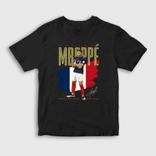 Presmono Unisex Çocuk Siyah France Kylian Mbappe Futbol Soccer T-Shirt