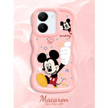 HONTINGA Vivo Y27S Uyumlu Kılıf Düşüme Önleyici Basitlik Anti Düşme Kamera Koruyucu Basit Pembe Yumuşak Silikon Couple Telefon Kılıfı Çizgi Film Desen K9-0268