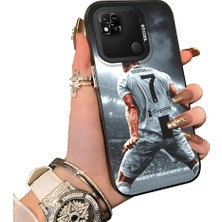 HONTINGA Xiaomi Redmi 10A ile Uyumlu Kılıf Silikon Kenar Sert Arka Kamera Koruyucu Basitlik Anti Düşme Kamera Korumalı Cr7 Desen Couple Telefon Kılıfı Kadın ve Erkek Için Uygundur K1-1513