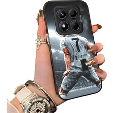 HONTINGA Xiaomi Redmi Note 14 Pro 5g ile Uyumlu Kılıf Silikon Kenar Sert Arka Kamera Koruyucu Basitlik Anti Düşme Kamera Korumalı Cr7 Desen Couple Telefon Kılıfı Kadın ve Erkek Için Uygundur K1-1513