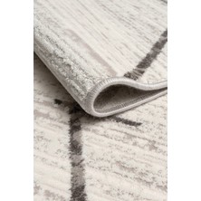 Ecosia %100 Akrilik Gri Desenli Yumuşak Modern Halı Salon Mutfak Antre Yolluk Oturma Odası Halısı L426