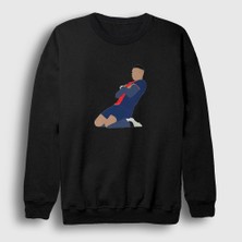 Presmono Unisex Siyah Kylian Mbappe Goal Futbol Sweatshirt