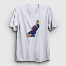 Presmono Unisex Beyaz Kylian Mbappe Goal Futbol T-Shirt