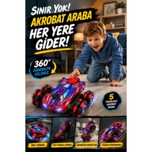 Toyaş 360° Dönebilen Akrobat Uzaktan Kumandalı Araba 5 Tekerlekli Şarjlı Drift ve Takla Atan Rc Oyuncak Araba 2.4 Ghz