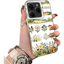 HONTINGA Tecno Spark 20 Pro 5g ile Uyumlu Kılıf Silikon Kenar Sert Arka Kamera Koruyucu Basitlik Anti Düşme Kamera Korumalı Çiçekli Desen Couple Telefon Kılıfı Kadın ve Erkek Için Uygundur K1-1510