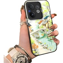 HONTINGA Vivo V60 5g ile Uyumlu Kılıf Silikon Kenar Sert Arka Kamera Koruyucu Basitlik Anti Düşme Kamera Korumalı Manzara Desen Couple Telefon Kılıfı Kadın ve Erkek Için Uygundur K1-1509