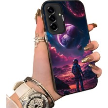 HONTINGA Samsung Galaxy A36 5g ile Uyumlu Kılıf Silikon Kenar Sert Arka Kamera Koruyucu Basitlik Anti Düşme Kamera Korumalı Gezegen Desen Couple Telefon Kılıfı Kadın ve Erkek Için Uygundur K1-1511