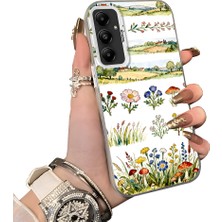 HONTINGA Samsung Galaxy A05S ile Uyumlu Kılıf Silikon Kenar Sert Arka Kamera Koruyucu Basitlik Anti Düşme Kamera Korumalı Çiçekli Desen Couple Telefon Kılıfı Kadın ve Erkek Için Uygundur K1-1510