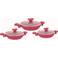Oms Granit Sahan Set 6 Parça 18 - 20 - 22 cm