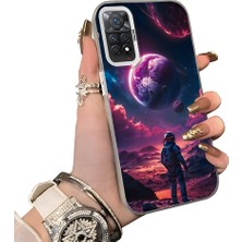 HONTINGA Xiaomi Redmi Note 12 Pro 4g ile Uyumlu Kılıf Silikon Kenar Sert Arka Kamera Koruyucu Basitlik Anti Düşme Kamera Korumalı Gezegen Desen Couple Telefon Kılıfı Kadın ve Erkek Için Uygundur K1-1511