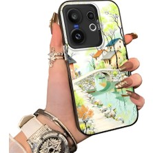 HONTINGA Vivo X200 Fe ile Uyumlu Kılıf Silikon Kenar Sert Arka Kamera Koruyucu Basitlik Anti Düşme Kamera Korumalı Manzara Desen Couple Telefon Kılıfı Kadın ve Erkek Için Uygundur K1-1509