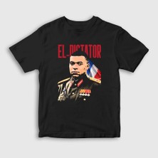 Presmono Unisex Çocuk Siyah El Dictator Kylian Mbappe Futbol T-Shirt