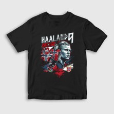 Presmono Unisex Çocuk Siyah Nor Haaland Erling Futbol T-Shirt