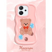 HONTINGA Oppo Reno 14F Uyumlu Kılıf Düşüme Önleyici Basitlik Anti Düşme Kamera Koruyucu Basit Pembe Yumuşak Silikon Couple Telefon Kılıfı Ayı Desen K9-0264