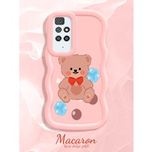 HONTINGA Redmi 10 2022 Uyumlu Kılıf Düşüme Önleyici Basitlik Anti Düşme Kamera Koruyucu Basit Pembe Yumuşak Silikon Couple Telefon Kılıfı Ayı Desen K9-0264